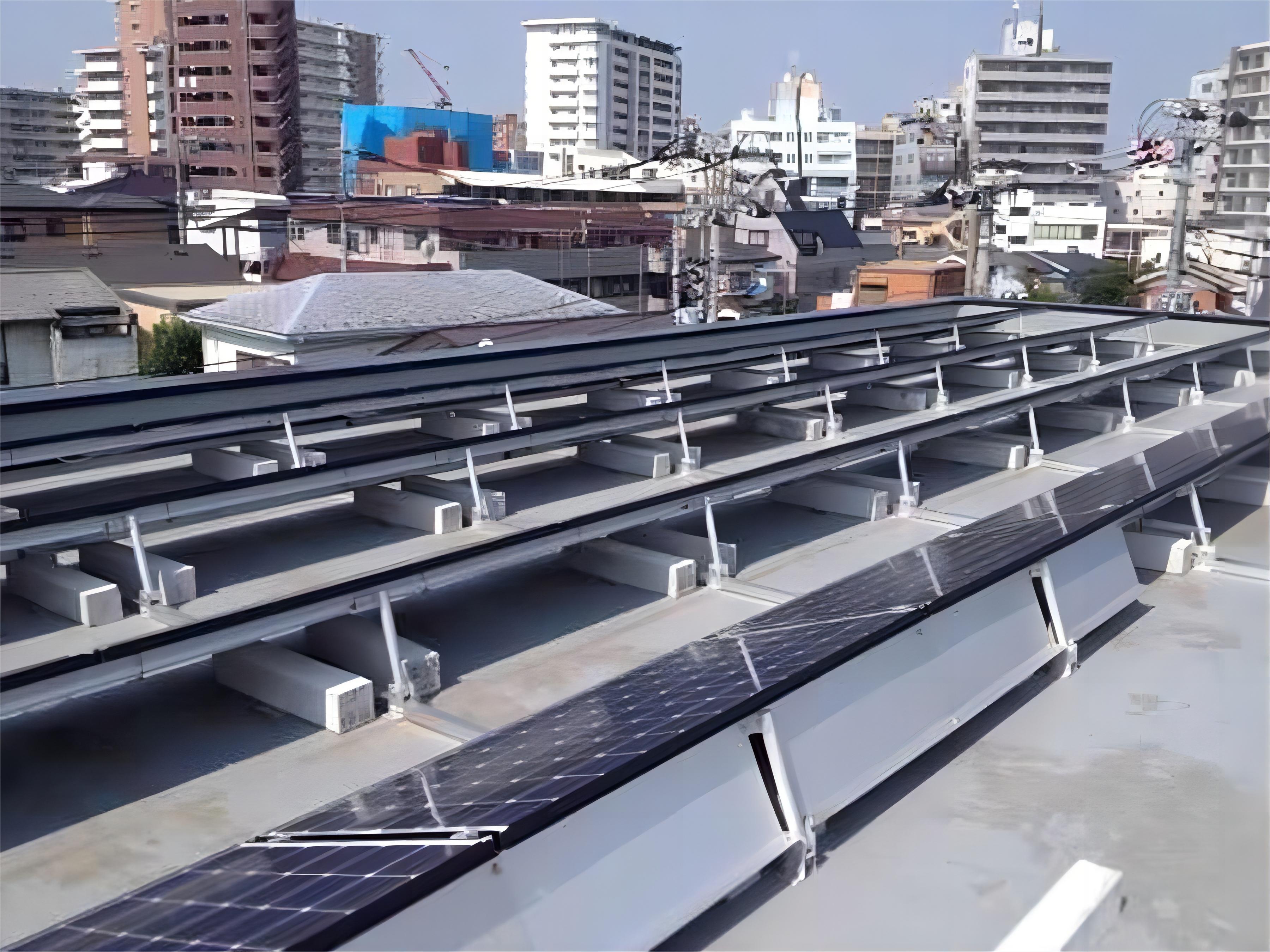 Rooftop ballast PV bracket in Tokyo, Japan.jpg